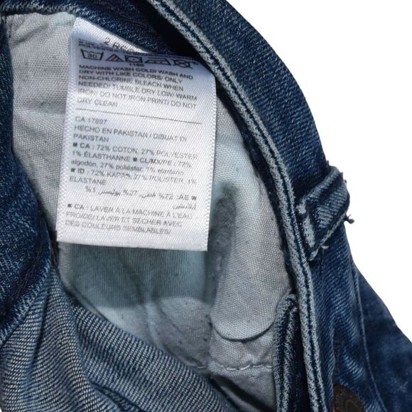 Old Navy Dark Wash Wide Cropped Released Hem Leg Jeans Size 2 - Picture 6 of 9